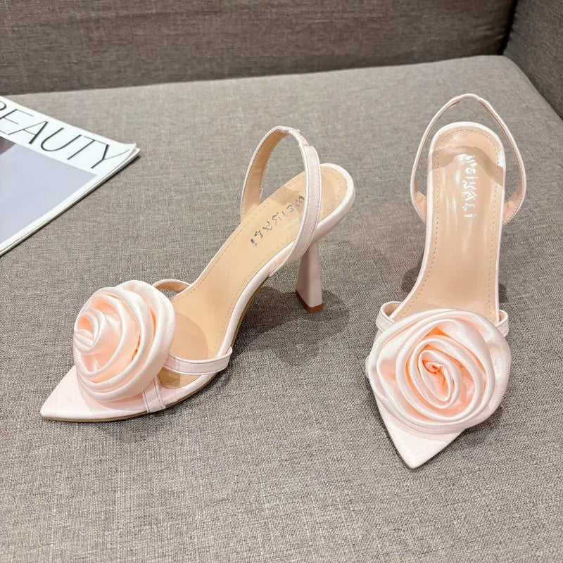 Floral Pointed Stiletto Sandals - Trendy Summer Heels